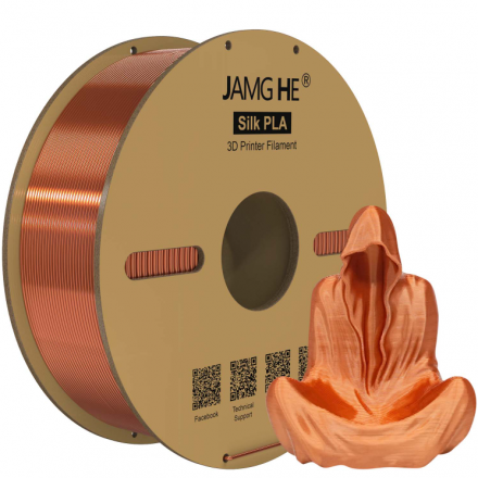 Пластик PLA 1кг шелковый красный медный Jamg He