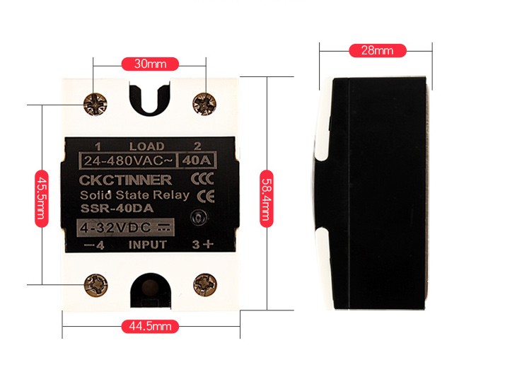 Твердотельное реле SSR-40 DA (новый корпус)