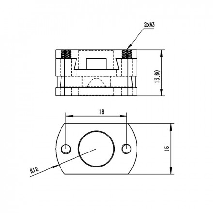 Муфта Oldham для винта T8 оси Z (прямое основание)