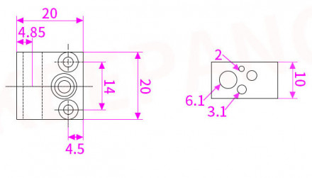Нагревательный блок CR10 (оранжевый)