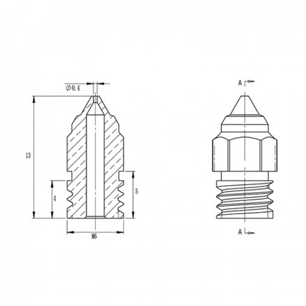 Сопло для хотэнда CR6-SE латунное