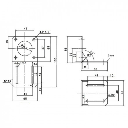 Крепление для шагового двигателя Nema 23 (металл)