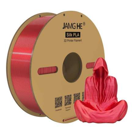 Пластик PLA 1кг шелковый красный Jamg He