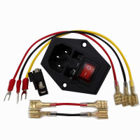 Разъем питания с кнопкой и проводами для подключения