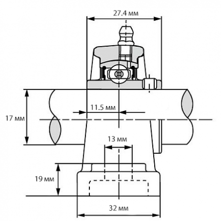 Подшипниковый узел UCP203 (17мм)