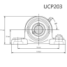 Подшипниковый узел UCP203 (17мм)