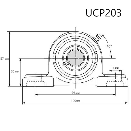 Подшипниковый узел UCP203 (17мм)