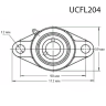 Подшипниковый узел UCFL204 (20мм)