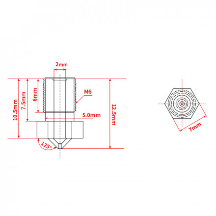 Сопло для хотэнда E3D V6 (сталь)