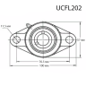 Подшипниковый узел UCFL202 (15мм)