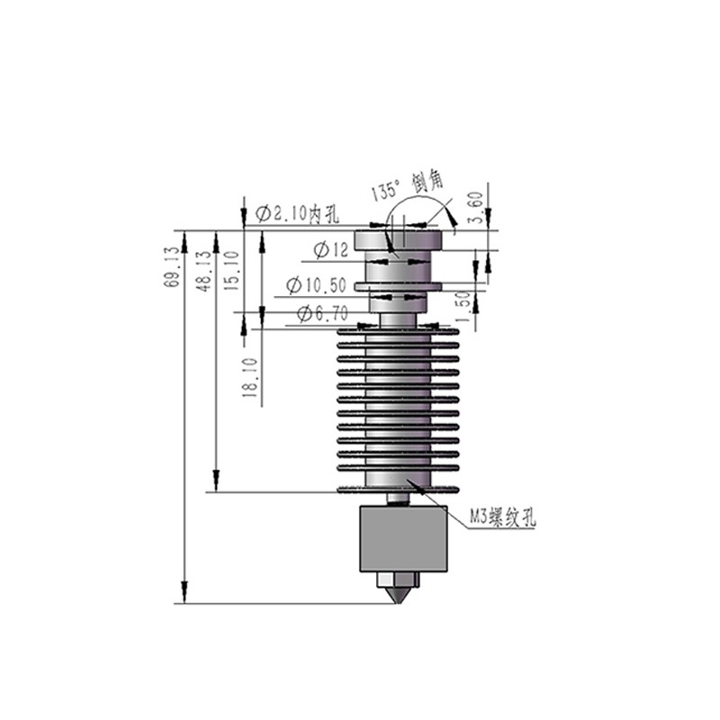 Хотэнд XCR V6 Direct 24V