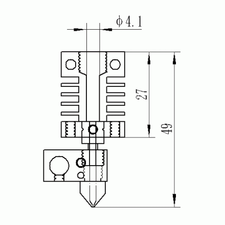 Хотэнд CR10 с отверстием 4.1мм