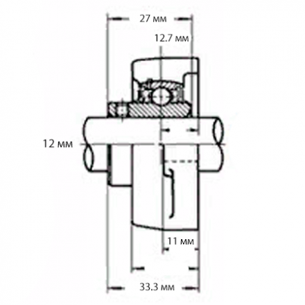 Подшипниковый узел UCFL201 (12мм) в усиленном корпусе