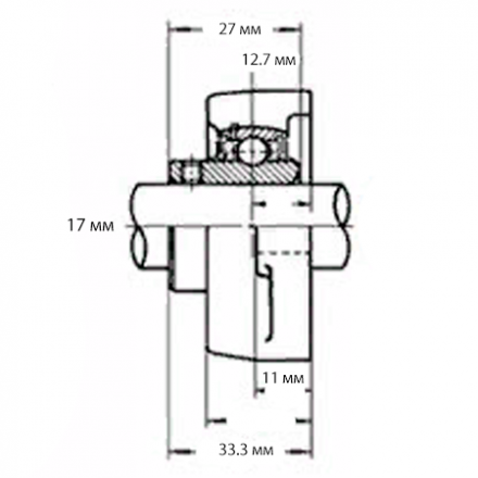 Подшипниковый узел UCFL203 (17мм) в усиленном корпусе
