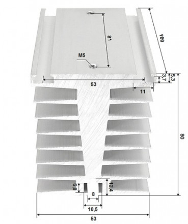 Радиатор для твердотельного реле SSR (до 120A)