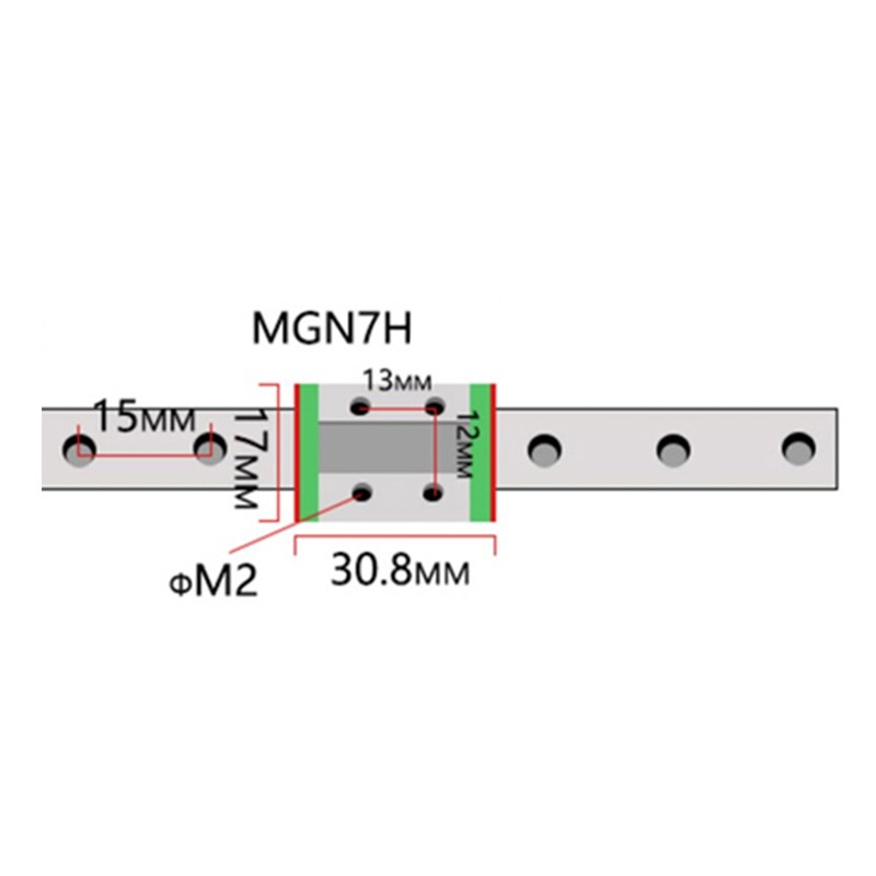 Рельс MGN7 150мм (нерж сталь) с кареткой MGN7H, преднатяг Z0