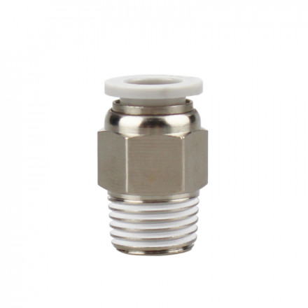 Фитинг для тефлоновой трубки PC4-01 сквозной (белый)