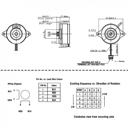 Шаговый двигатель Moons CSE14HRA1L410A