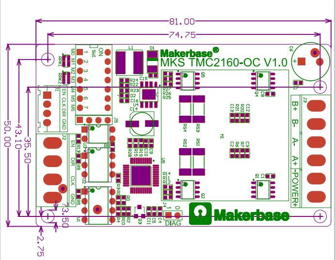 Драйвер шагового двигателя MKS TMC2160-OC