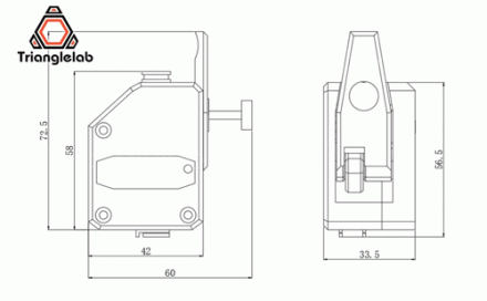 Экструдер Dual Drive BMG левый (Trianglelab)