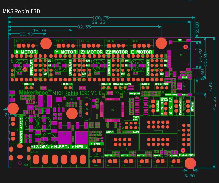 Плата MKS Robin E3D (32-бит)