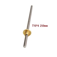Винт трапецеидальный T10x4 с гайкой (250мм) Винт трапецеидальный T10x4 с гайкой (250мм)