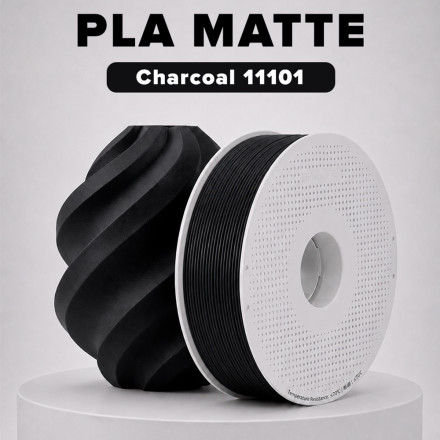 Пластик PLA matte 1кг угольный BambuLab (11101)