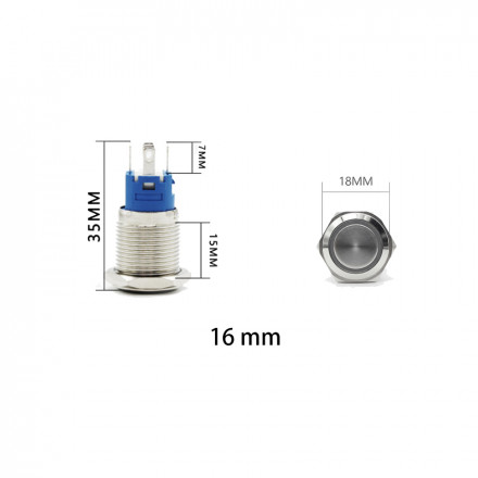Кнопка 16мм с фиксацией (красная)