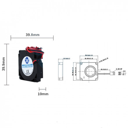 Вентилятор турбинный Thrive 40x40x10мм 24V на подшипниках