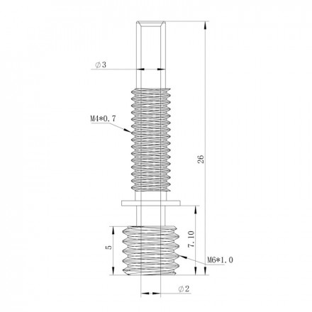 Термобарьер титановый для хотэнда Hemera