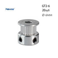 Зубчатый шкив для ремня GT2 6мм (20 зуб) на вал 6мм