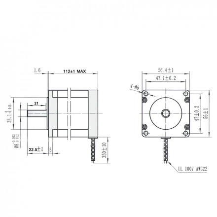 Шаговый двигатель NEMA 23 Hanpose 23HS11240