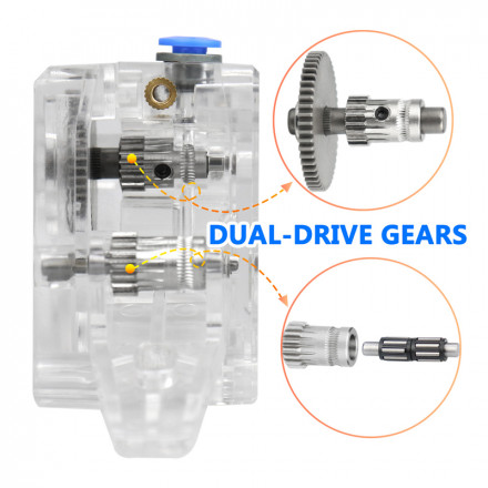 Экструдер Dual Drive левый с металл шестерней