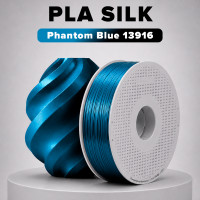 Пластик PLA silk 1кг двухцветный синий черный BambuLab (13916)