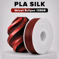 Пластик PLA silk 1кг двухцветный красный черный BambuLab (13905)