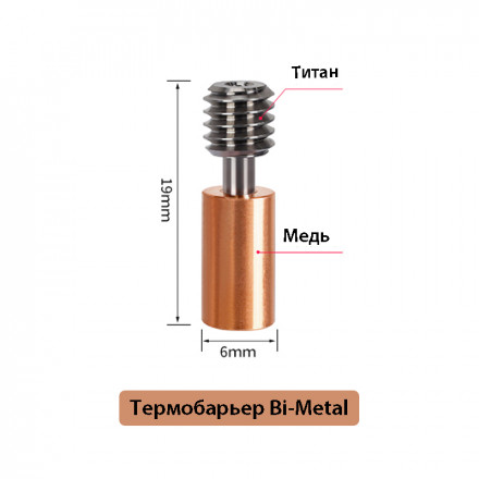 Термобарьер Bi-Metal медно-титановый для Ender-3 S1