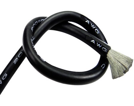 Провод силиконовый 12AWG (черный) 1м