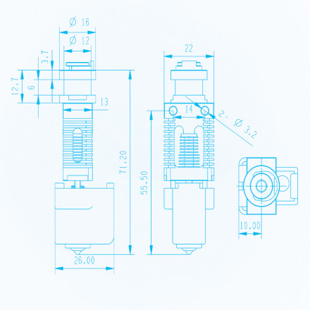 Хотэнд Red Lizard V3 Pro Volcano (красный)