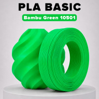 Пластик PLA basic 1кг фирменный зеленый BambuLab (10501) без катушки Пластик PLA basic 1кг фирменный зеленый BambuLab (10501) без катушки