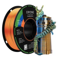 Пластик PLA 1кг шелковый трехцветный оранжевый-зеленый-синий Eryone Пластик PLA 1кг шелковый трехцветный оранжевый-зеленый-синий Eryone