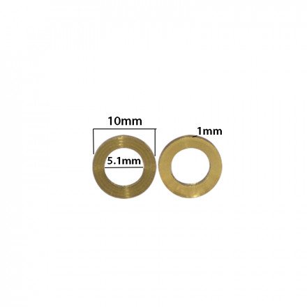 Дистанционная шайба 10х5.1х1мм (латунная)