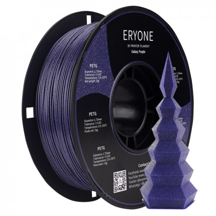Пластик PETG 1кг фиолетовый с глиттером Eryone