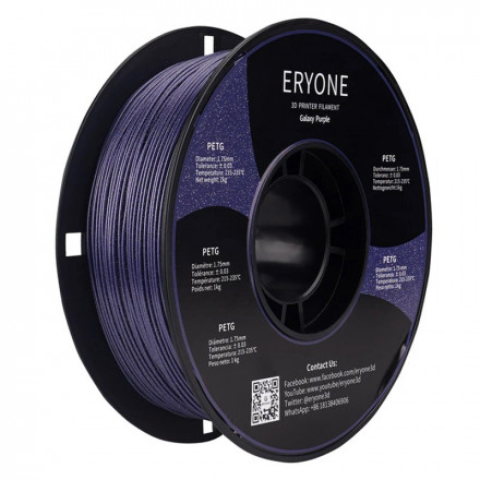 Пластик PETG 1кг фиолетовый с глиттером Eryone