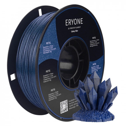 Пластик PETG 1кг синий с глиттером Eryone