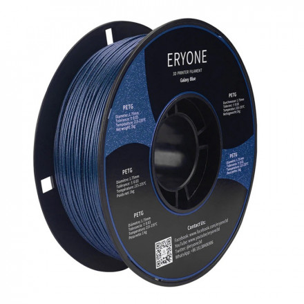 Пластик PETG 1кг синий с глиттером Eryone