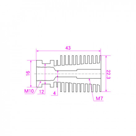 Радиатор хотэнда для E3D V6 с отверстием 4,1мм (M7) черный
