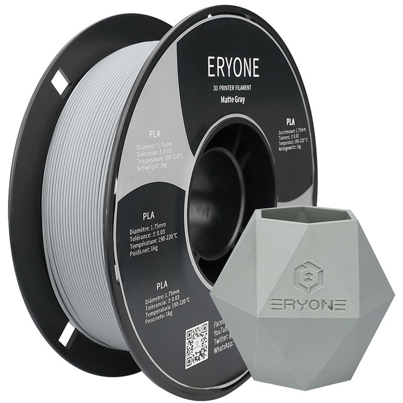Пластик PLA 1кг матовый серый Eryone