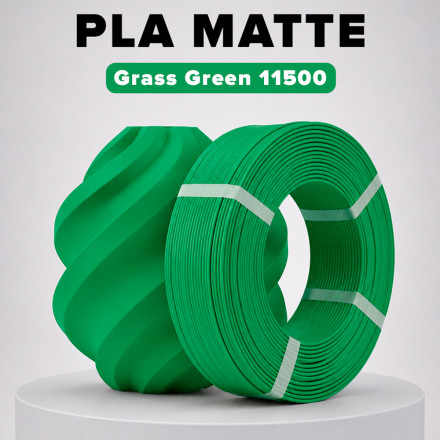Пластик PLA matte 1кг зеленая трава BambuLab (11500) без катушки