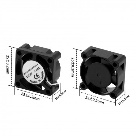 Вентилятор 25x25x10мм 5V 0.4A на подшипниках для Bambu Lab A1, A1 mini
