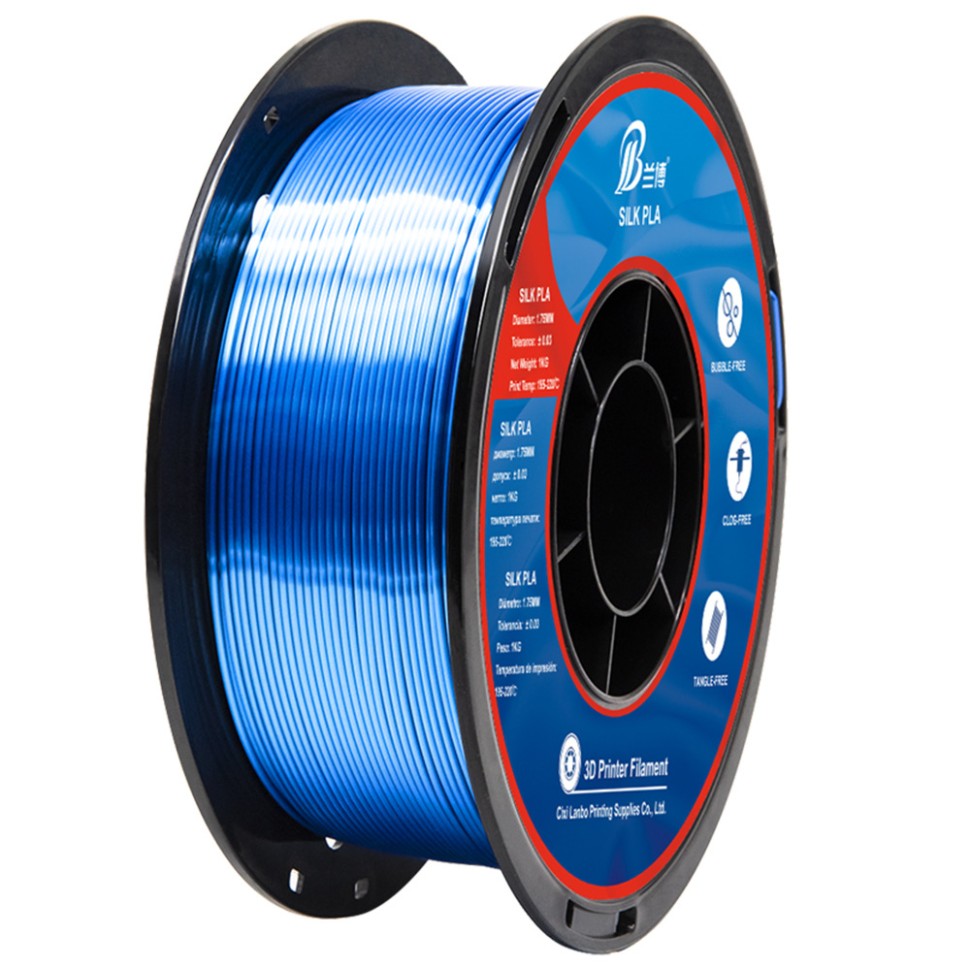 Пластик PLA Silk 1кг (синий шелковый)